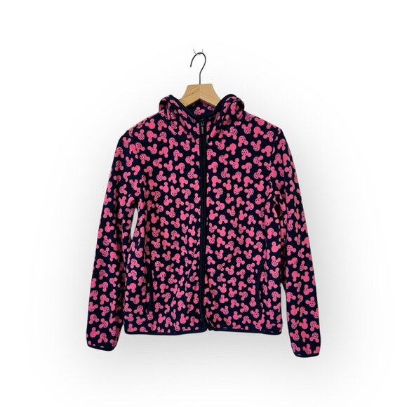 Uniqlo x Disney Mickey Mouse Girls Fleece Jacket Size L Large Blue and Pink